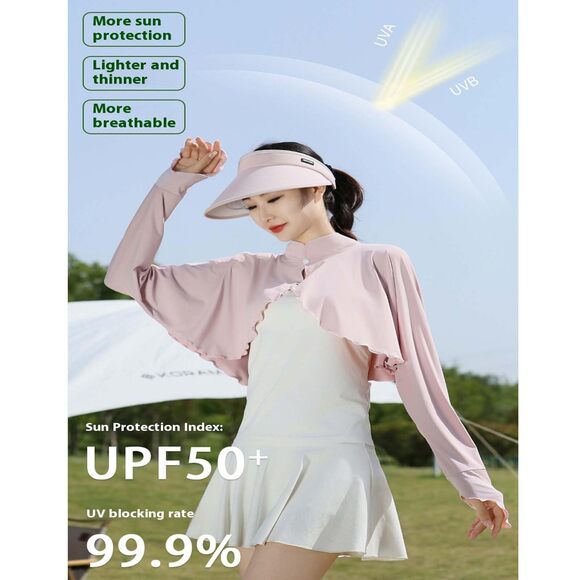 Women\'s Cooling Shawl Sun Cape Cloak Uv Protection Cooler Shrug Neck 6329